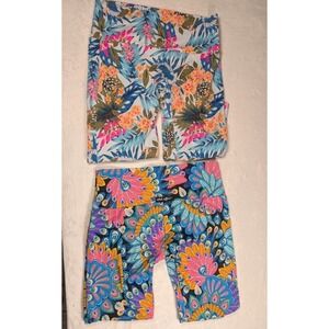 Rebel Affair Leggings Bundle Lot 2 Size 1 Small Peacock & Floral Print High Rise